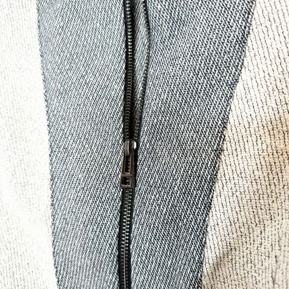 Zadig & Voltaire Mixed Media Textured Gray Jacket Black Sleeves Women’s Size 38 - Picture 6 of 11